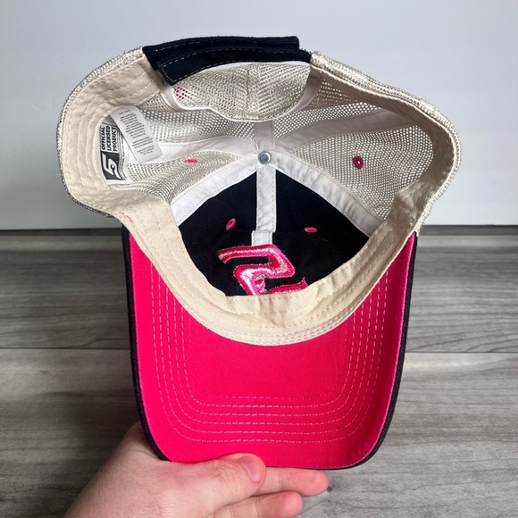 Snap On Trucker Cap Hat Black Pink Velcro Back Licensed Tools Mechanic Cool - Picture 5 of 6